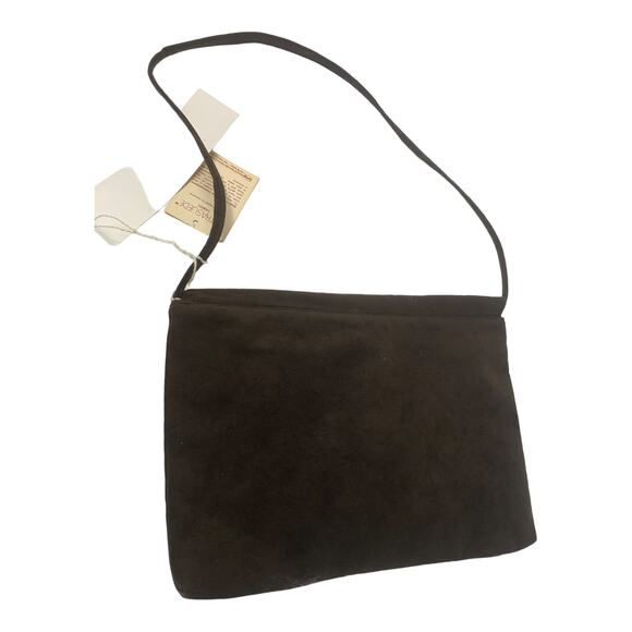 Reva ultrasuede fabric brown envelope shoulder bag purse - Picture 2 of 9